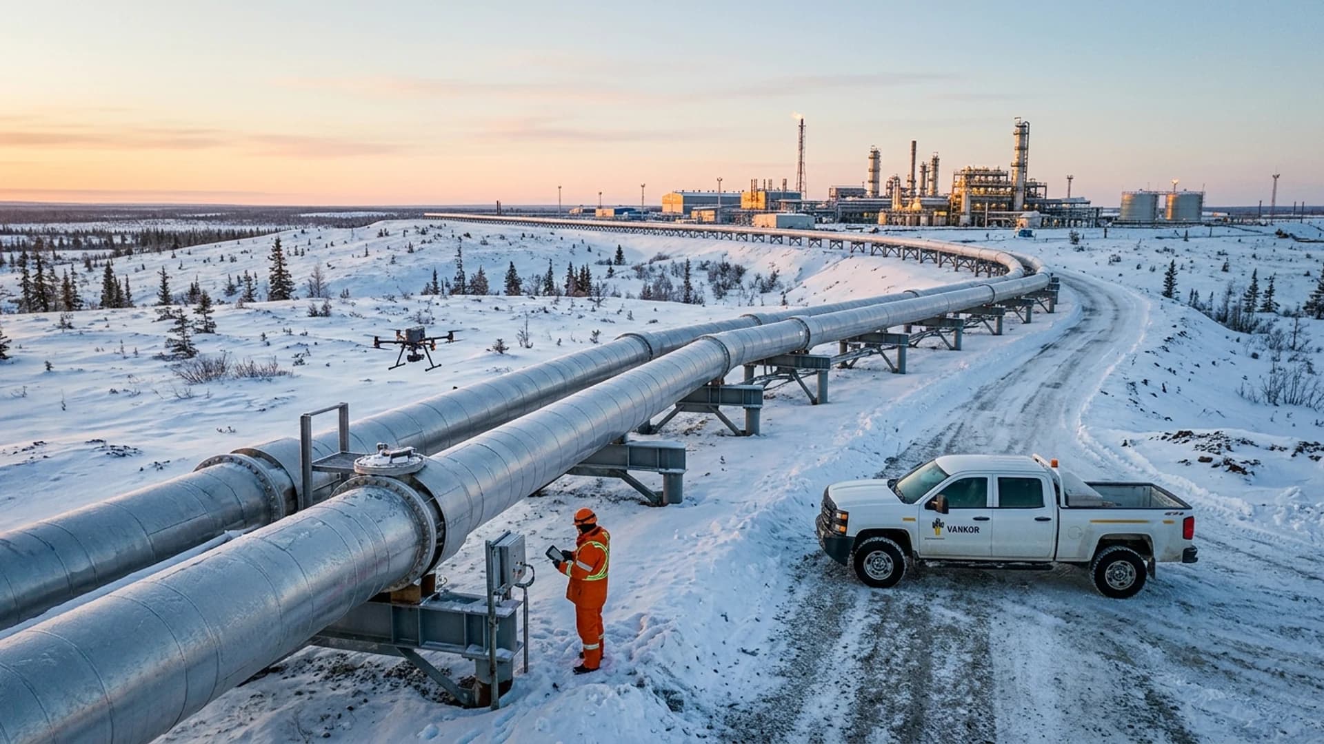Thermopile Insulated Pipeline Network Across Arctic Tundra